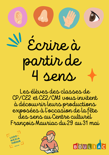Affiche expo fete des sens Atelier decriture Site